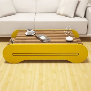 Konferenčný stolík Cool - Walnut, Yellow