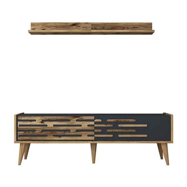 TV skrinka / Obývacia stena Valensiya 140 - Walnut, Anthracite