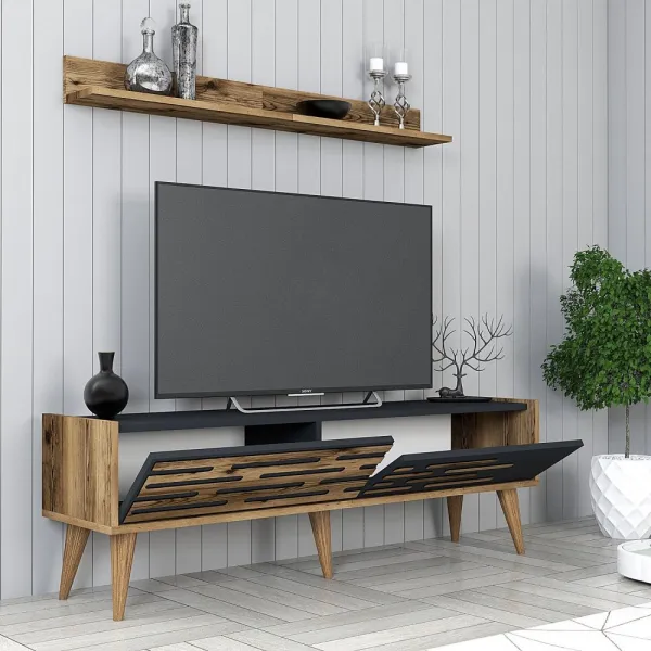 TV skrinka / Obývacia stena Valensiya 140 - Walnut, Anthracite