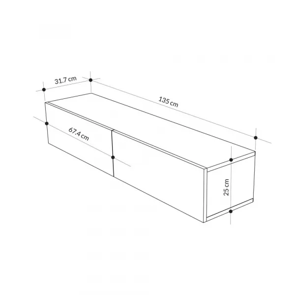 TV stolík Francy 135 - Sapphire Oak, White