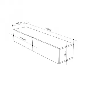 TV stolík Francy 135 - Sapphire Oak, White