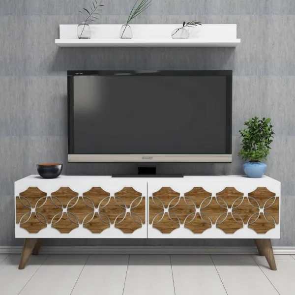 TV skrinka / Obývacia stena Nisan - White