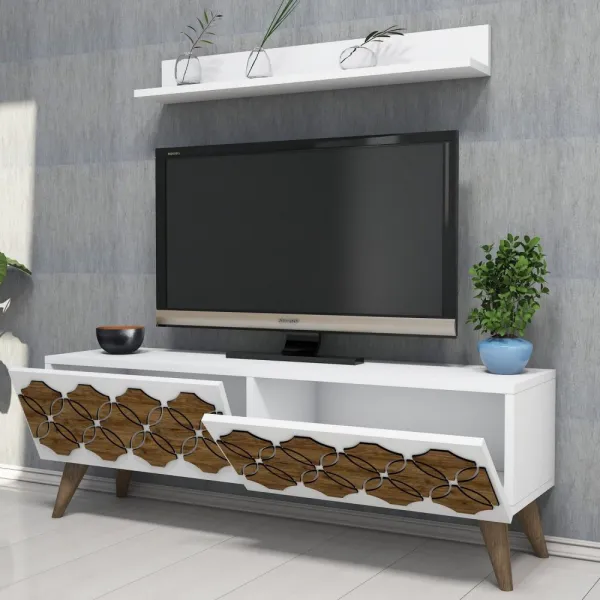 TV skrinka / Obývacia stena Nisan - White