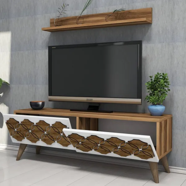 TV skrinka / Obývacia stena Nisan - Walnut