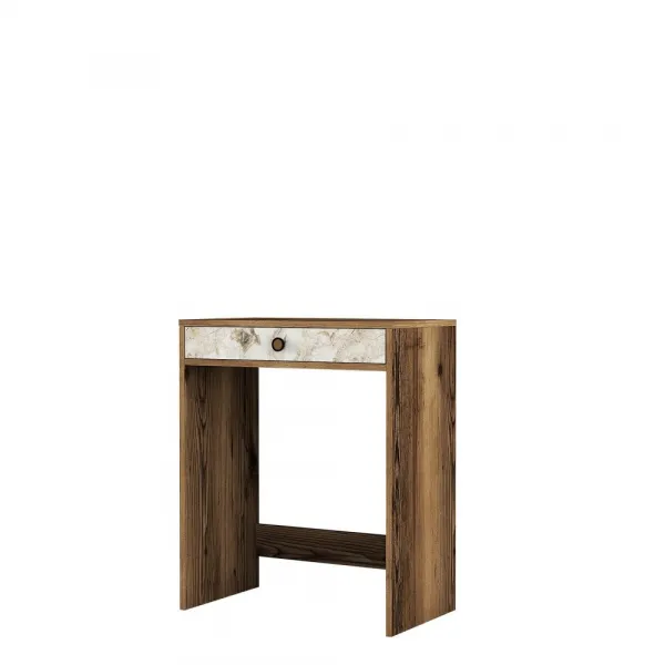 Toaletný stolík Lizbon - Walnut, White, Marble
