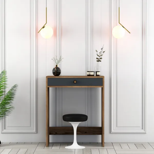 Toaletný stolík Lizbon - Walnut, Anthracite
