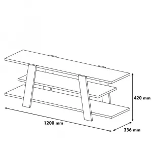 TV stolík Flower - Walnut, Cream