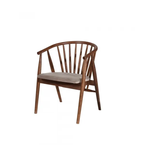 Kalune Design Jídelní židle Alberto z masivu ořech/béžová