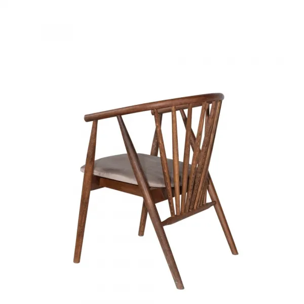 Kalune Design Jídelní židle Alberto z masivu ořech/béžová