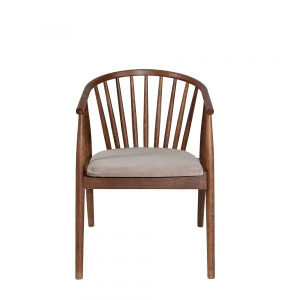 Kalune Design Jídelní židle Alberto z masivu ořech/béžová