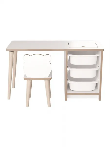 Set detský stôl so stoličkou - Biela