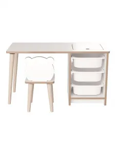 Set detský stôl so stoličkou - Biela