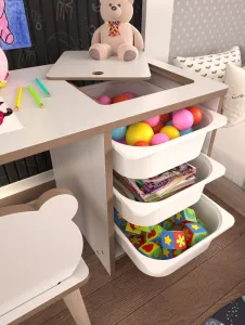 Set detský stôl so stoličkou - Biela
