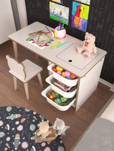Set detský stôl so stoličkou - Biela