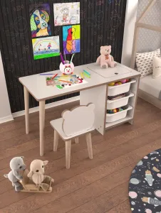 Set detský stôl so stoličkou - Biela