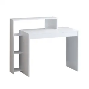 Kalune Design Psací stůl Trella s vestavěným regálem bílý