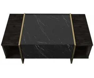 Kalune Design Sada nábytku do obývacího pokoje Veyron hnědá/mramor/zlatá