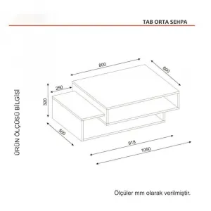 Konferenčný stolík Tab - White, Walnut