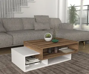 Konferenčný stolík Tab - White, Walnut