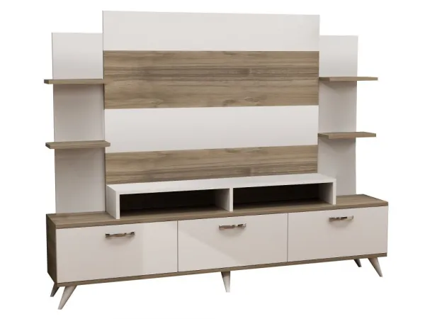 TV skrinka / Obývacia stena Diana - White, Walnut