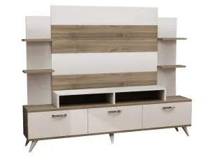 TV skrinka / Obývacia stena Diana - White, Walnut