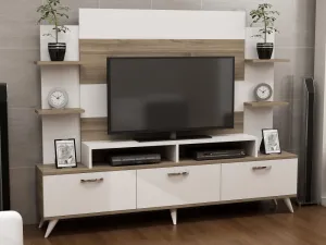 TV skrinka / Obývacia stena Diana - White, Walnut