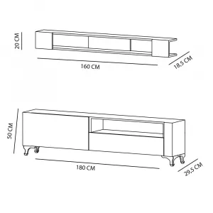 TV skrinka / Obývacia stena Kar - White