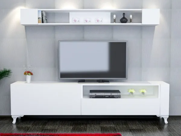 TV skrinka / Obývacia stena Kar - White