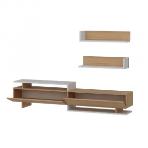 TV skrinka / Obývacia stena Ayaz - Teak, White