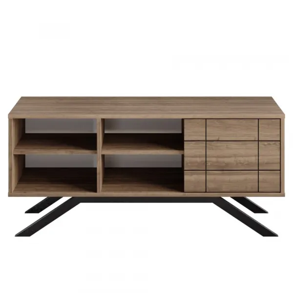 TV stolík North - Black, Walnut