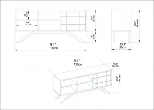 TV stolík North - Black, Walnut