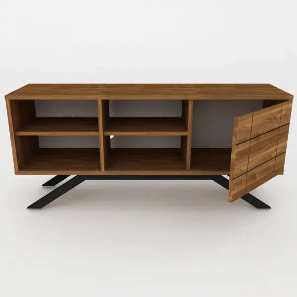 TV stolík North - Black, Walnut