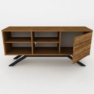TV stolík North - Black, Walnut