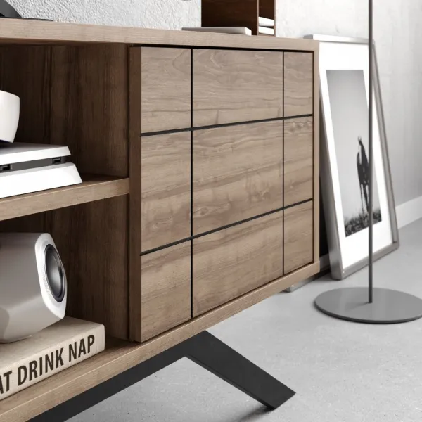 TV stolík North - Black, Walnut