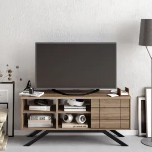 TV stolík North - Black, Walnut