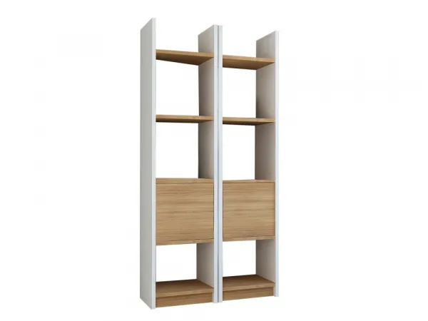 Knižnica Esbi 102 - White, Teak