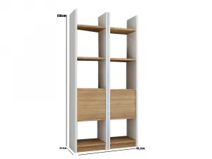 Knižnica Esbi 102 - White, Teak