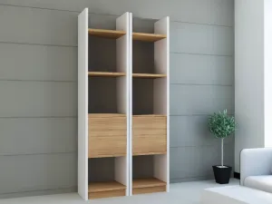 Knižnica Esbi 102 - White, Teak