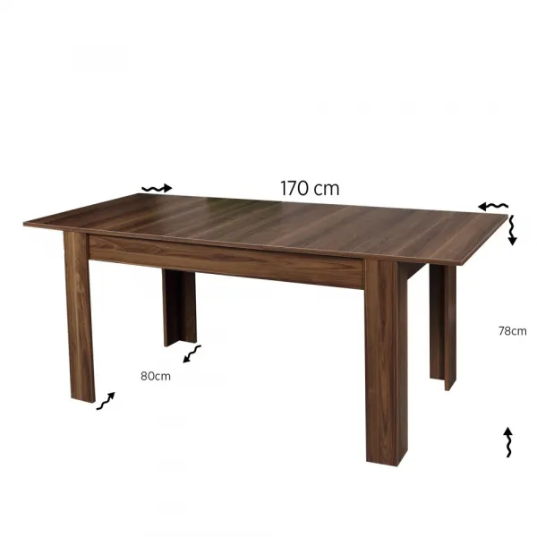 Extendable Dining Table Oblo - Walnut