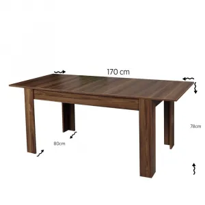 Extendable Dining Table Oblo - Walnut