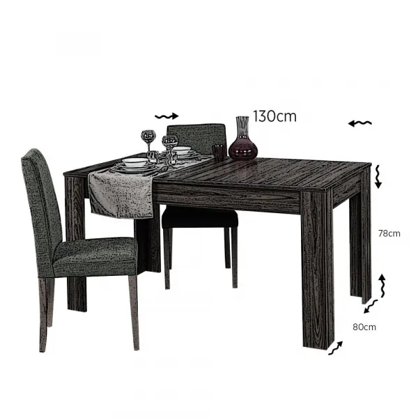 Extendable Dining Table Oblo - Walnut