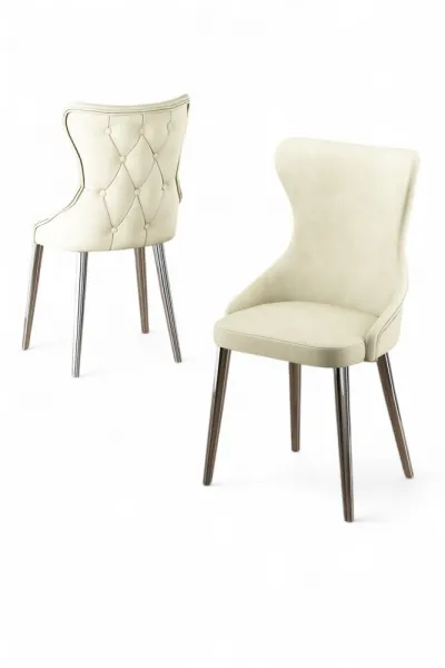 Súprava stoličiek (6 kusov) Alpa - Cream, Chrome