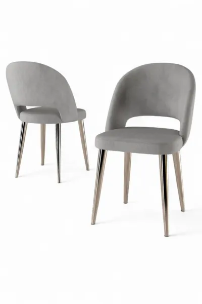 Súprava stoličiek (6 kusov) Pane - Grey, Chrome