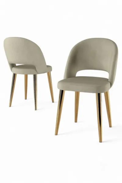 Súprava stoličiek (6 kusov) Pane - Cream, Gold