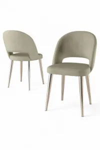 Súprava stoličiek (6 kusov) Pane - Cream, Chrome