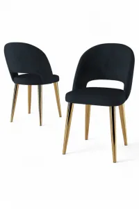 Súprava stoličiek (6 kusov) Pane - Anthracite, Gold