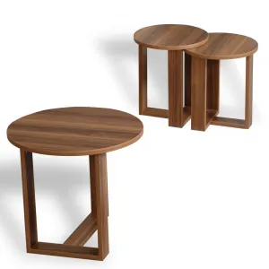 Sada odkladacích stolíkov (3 kusy) Mira - Walnut