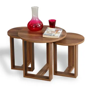 Sada odkladacích stolíkov (3 kusy) Mira - Walnut