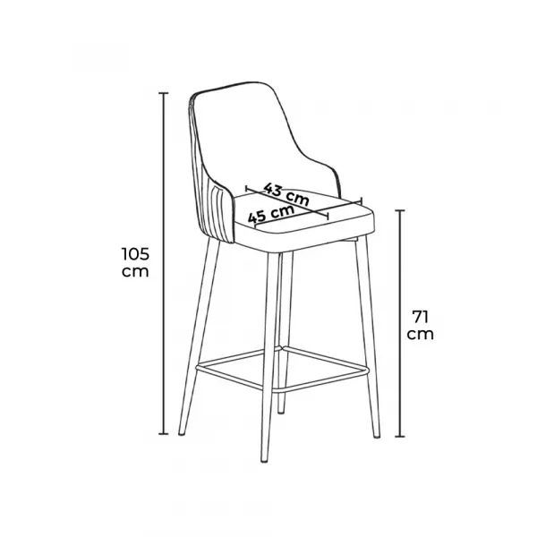 Bar Stool Set (2 Pieces) Enox - Black
