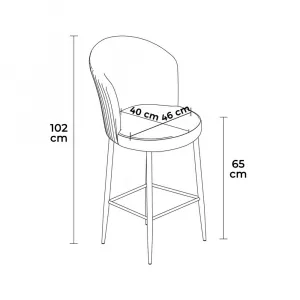 Bar Stool Set (4 Pieces) Alte - Anthracite, Chrome